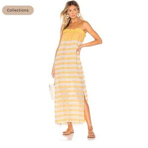 Doro Strapless Caftan in Gold by Lemlem